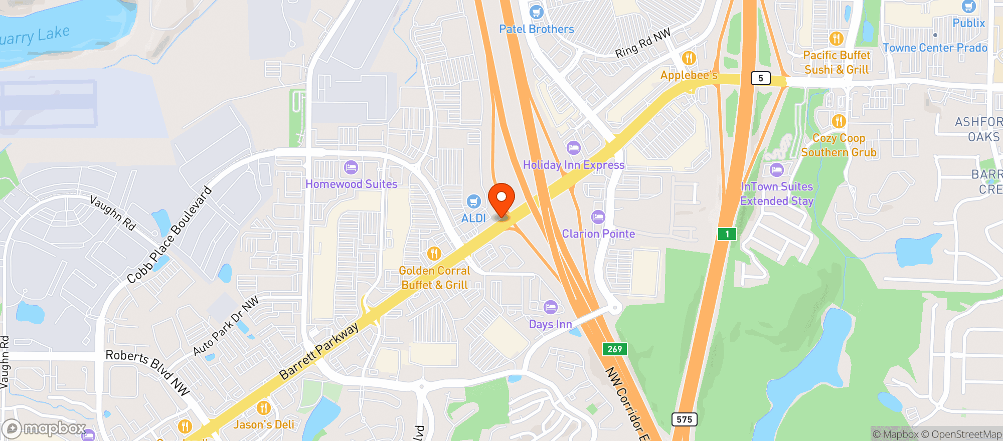 Map showing Circle K Barrett Pkwy