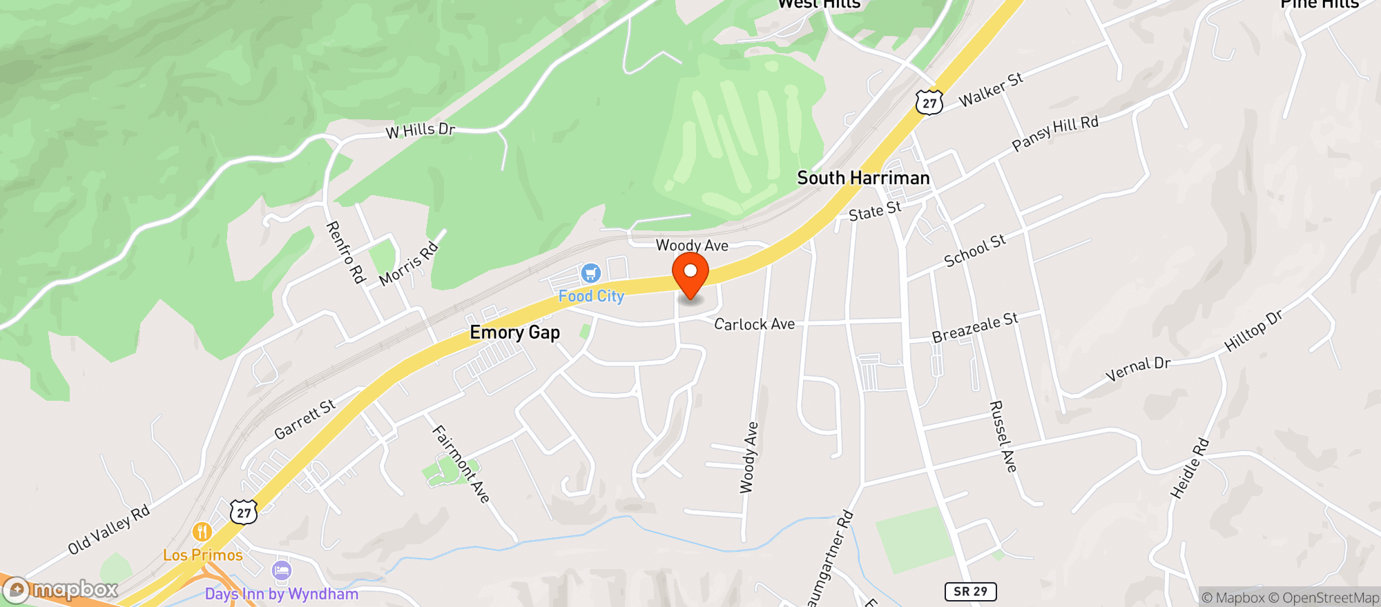 Map showing Vape & Smoke Shop (harriman)