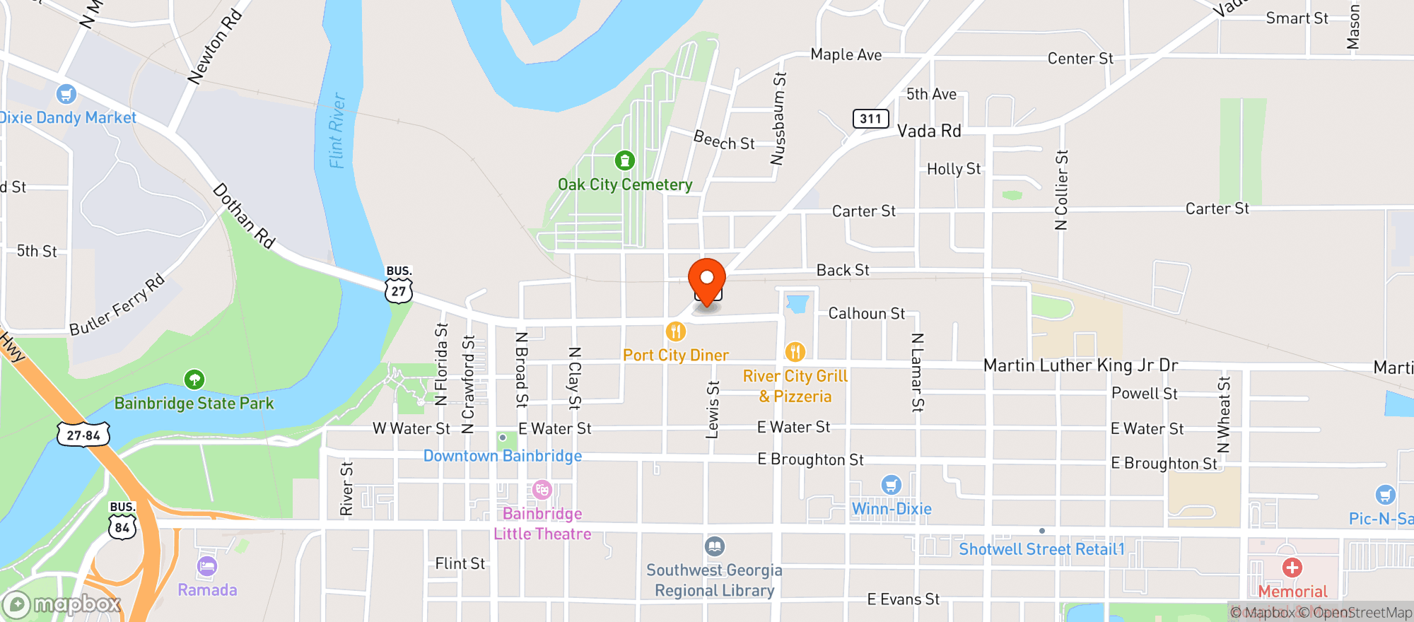 Map showing Bearcat Express
