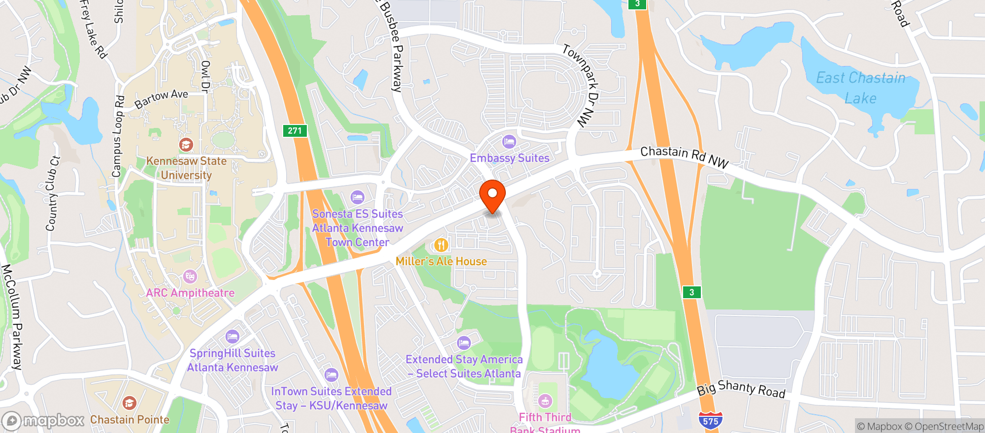 Map showing Millers Ale House