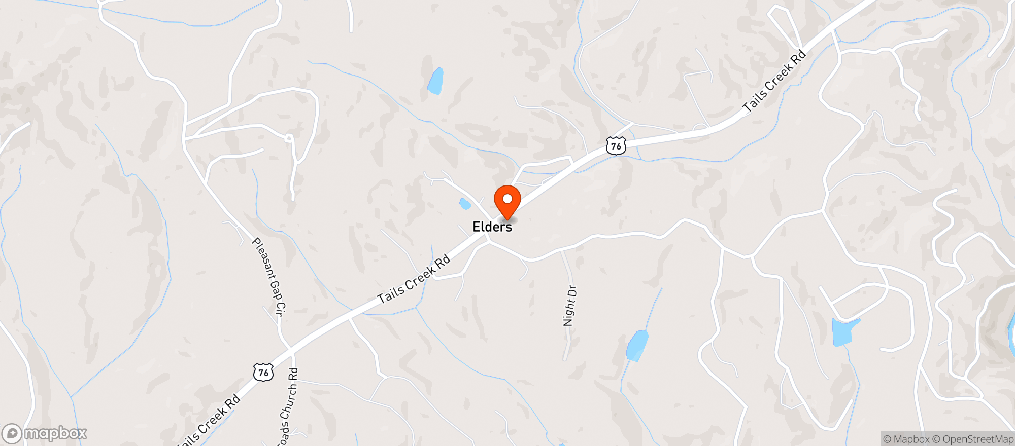Map showing Rebels Food Mart