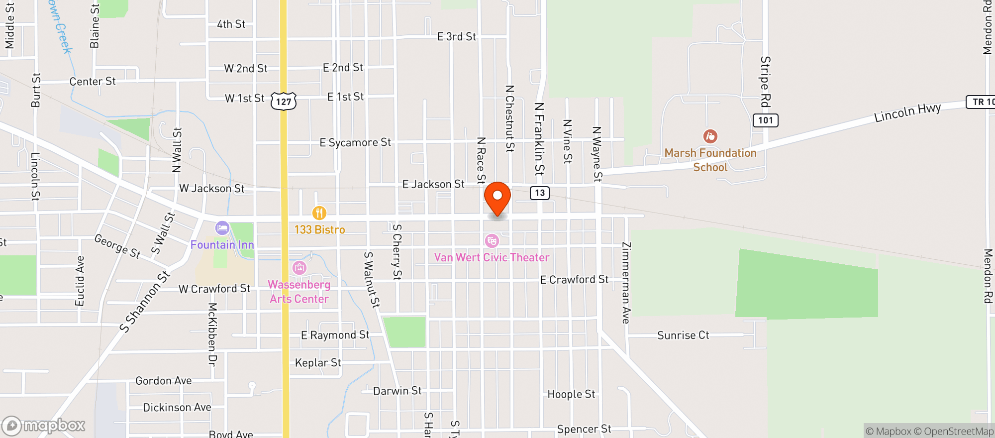Map showing Tyler Short Stop