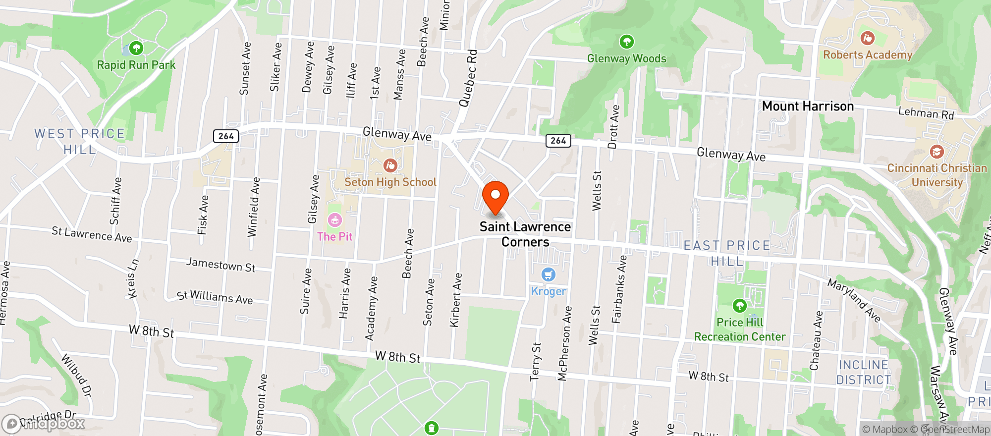 Map showing Warsaw Food Mart