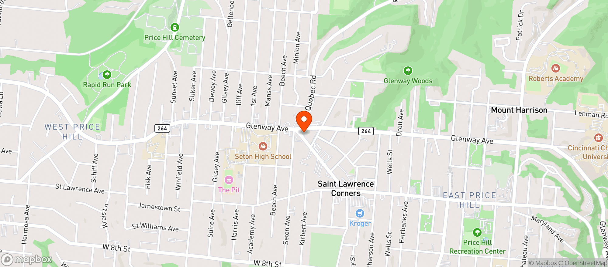 Map showing Bp 8991 Glenway Ave
