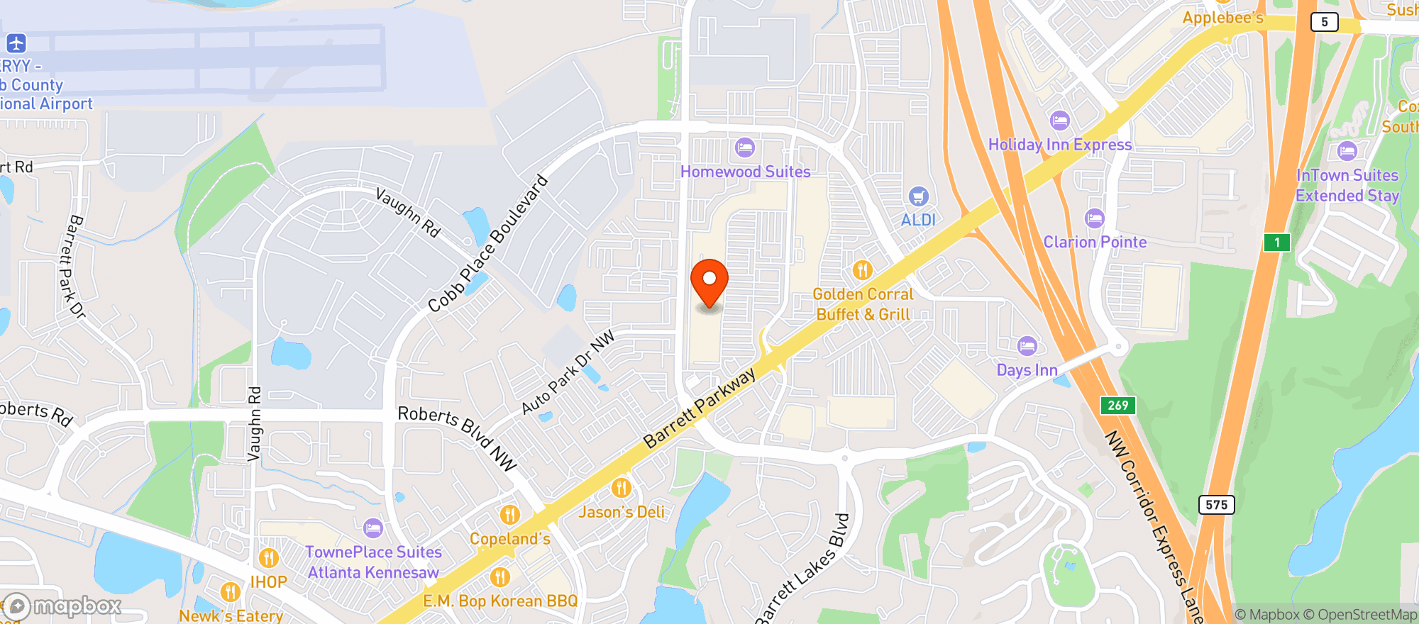 Map showing World Market Kennesaw