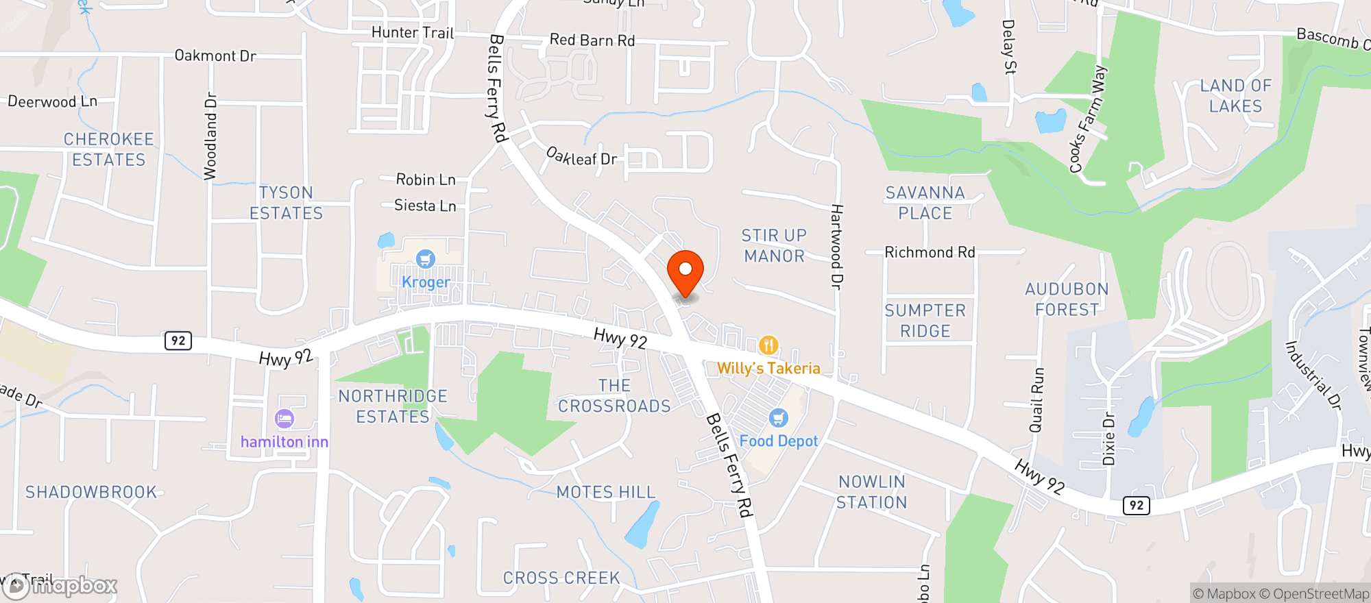 Map showing Smart Food Mart #1