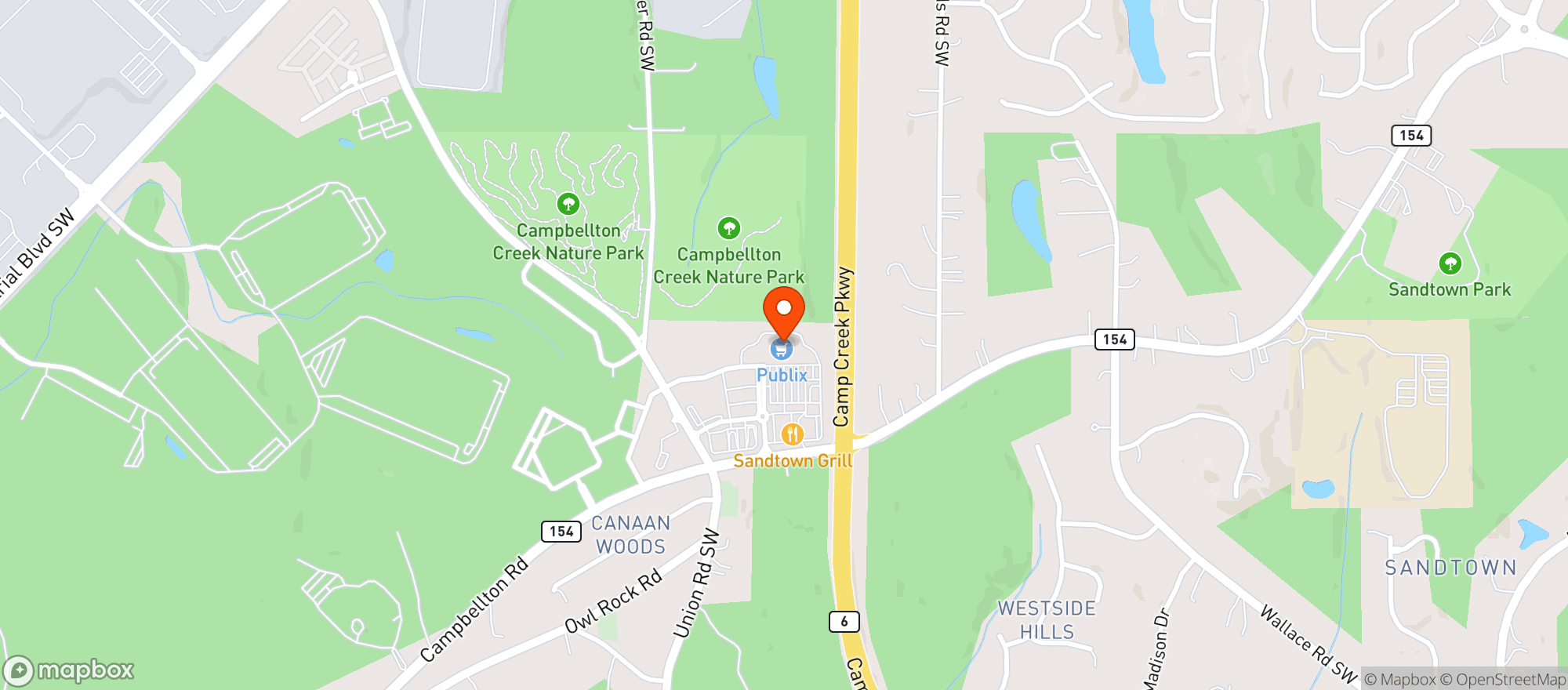Map showing Publix