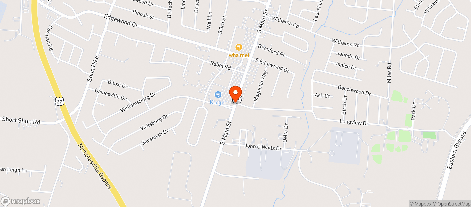Map showing Kroger Store
