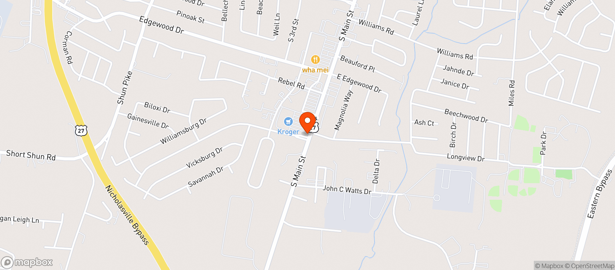 Map showing KROGER LIQUORS