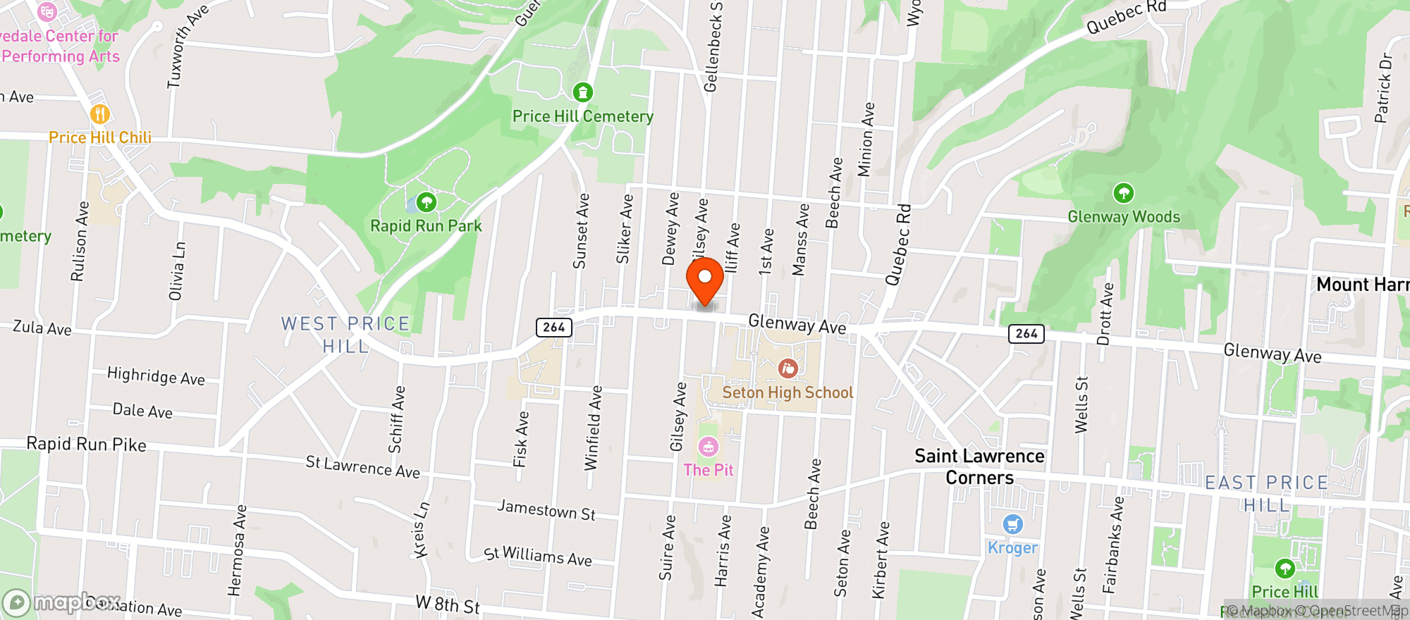 Map showing Cincinnati Police Price Hill Station