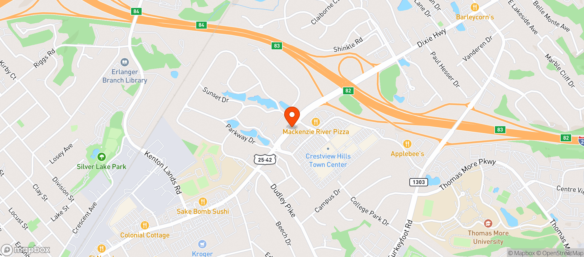 Map showing Gnc - 3612 - Crestview Hills Town Center