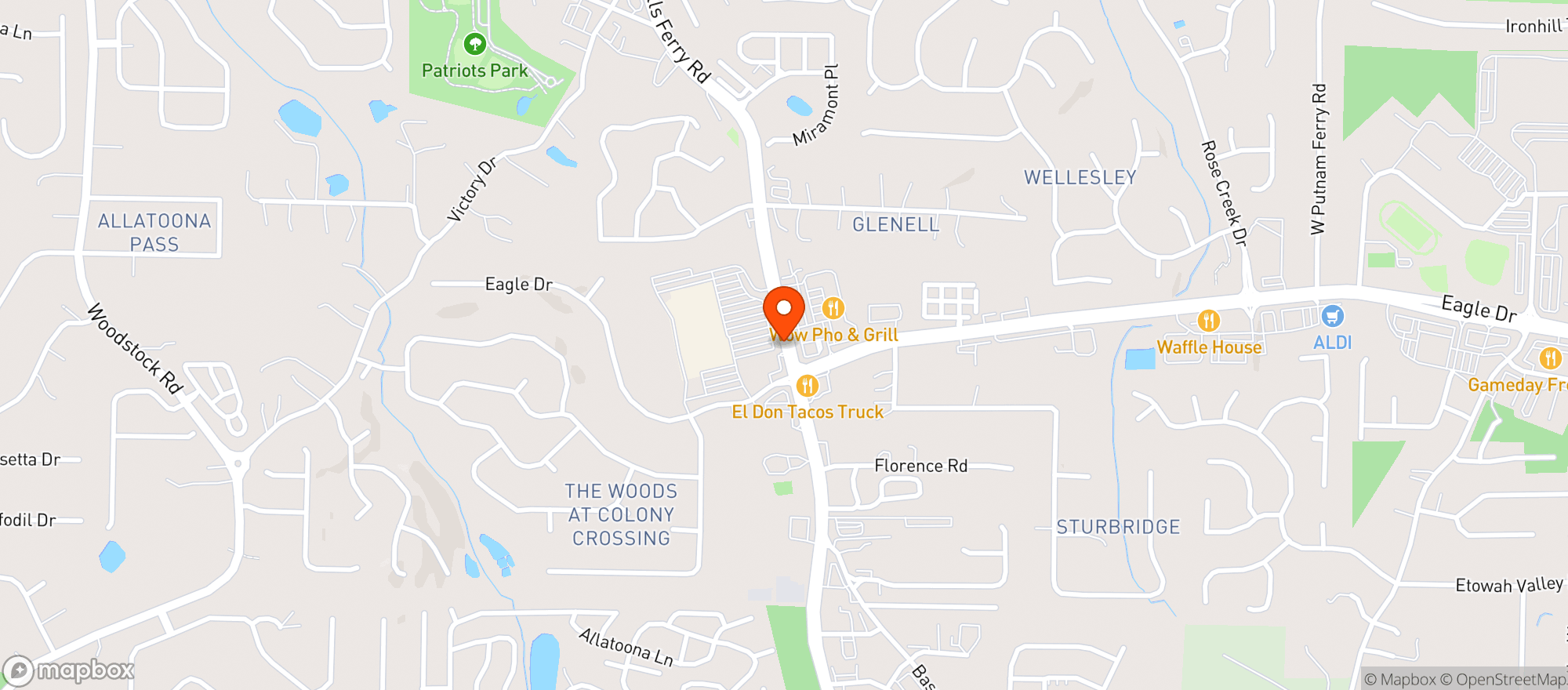 Map showing Exxon At Bells Ferry