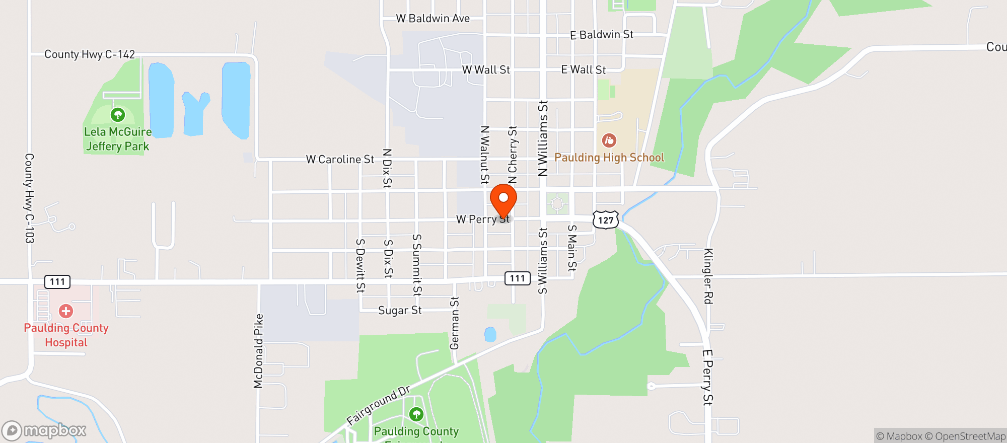 Map showing Corner Market     Ach