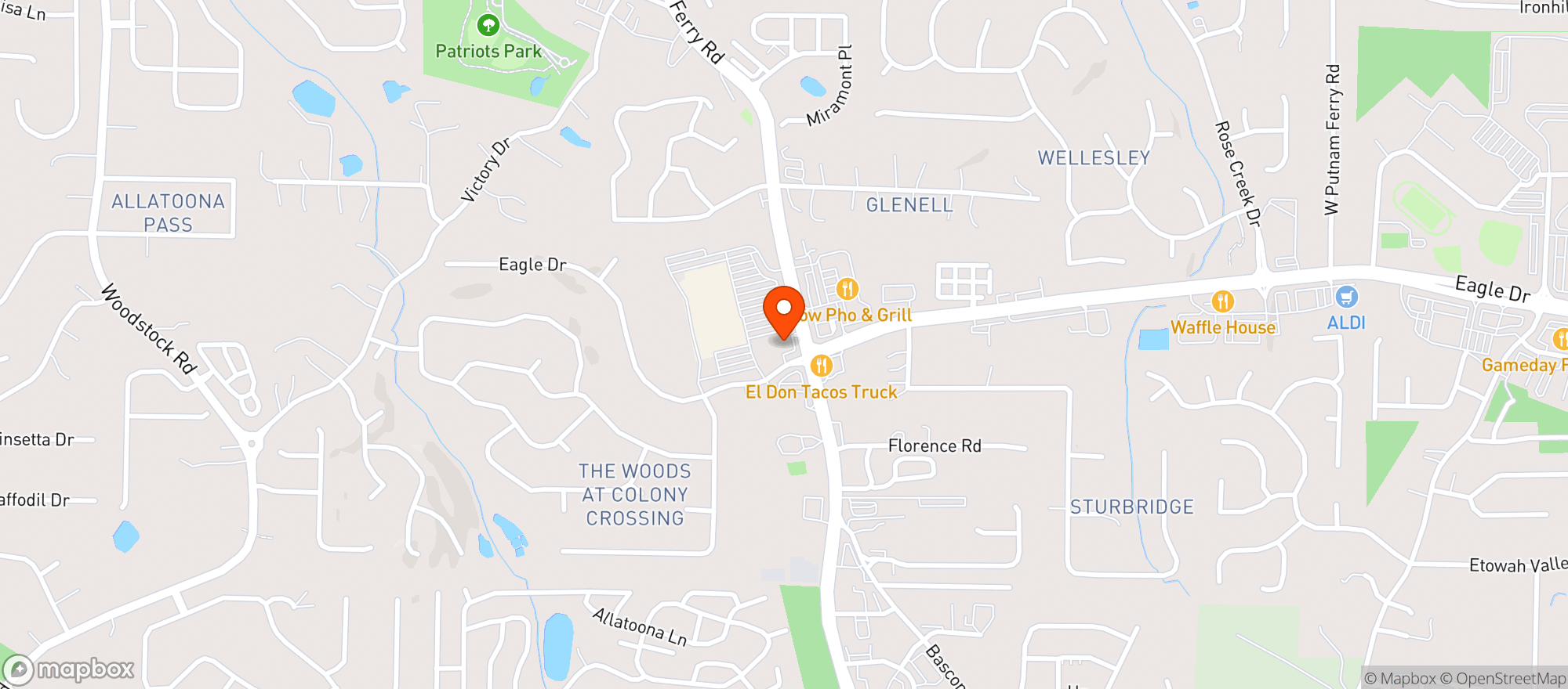Map showing Texaco At Bells Ferry- Exxon