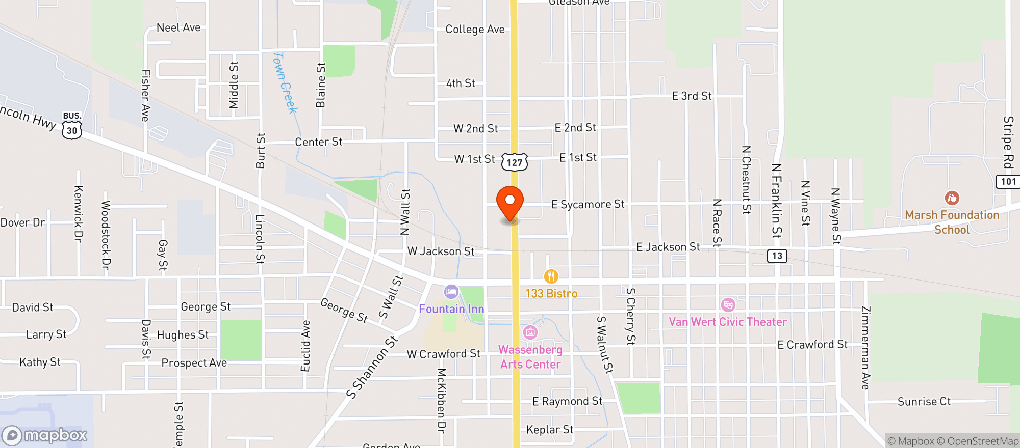 Map showing Collins Fine Foods