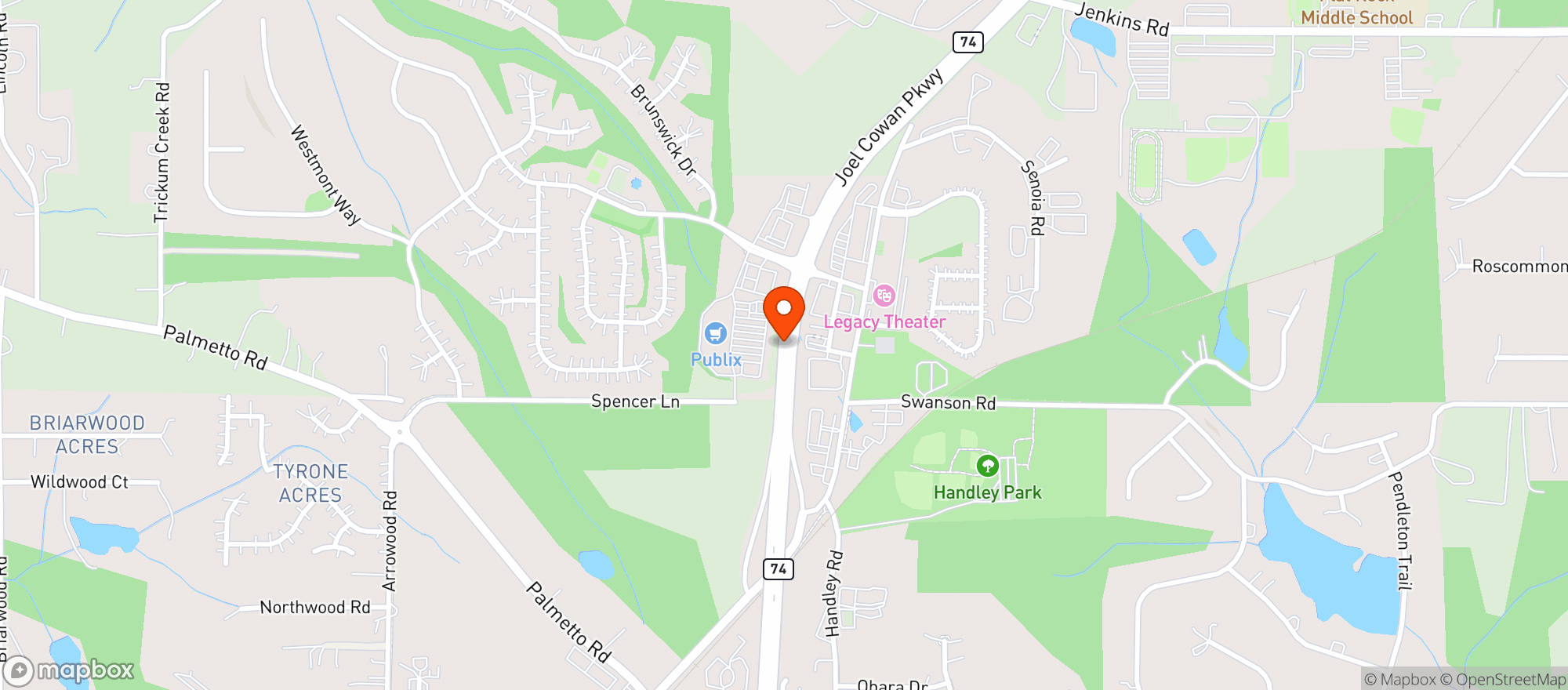 Map showing Publix Super Market