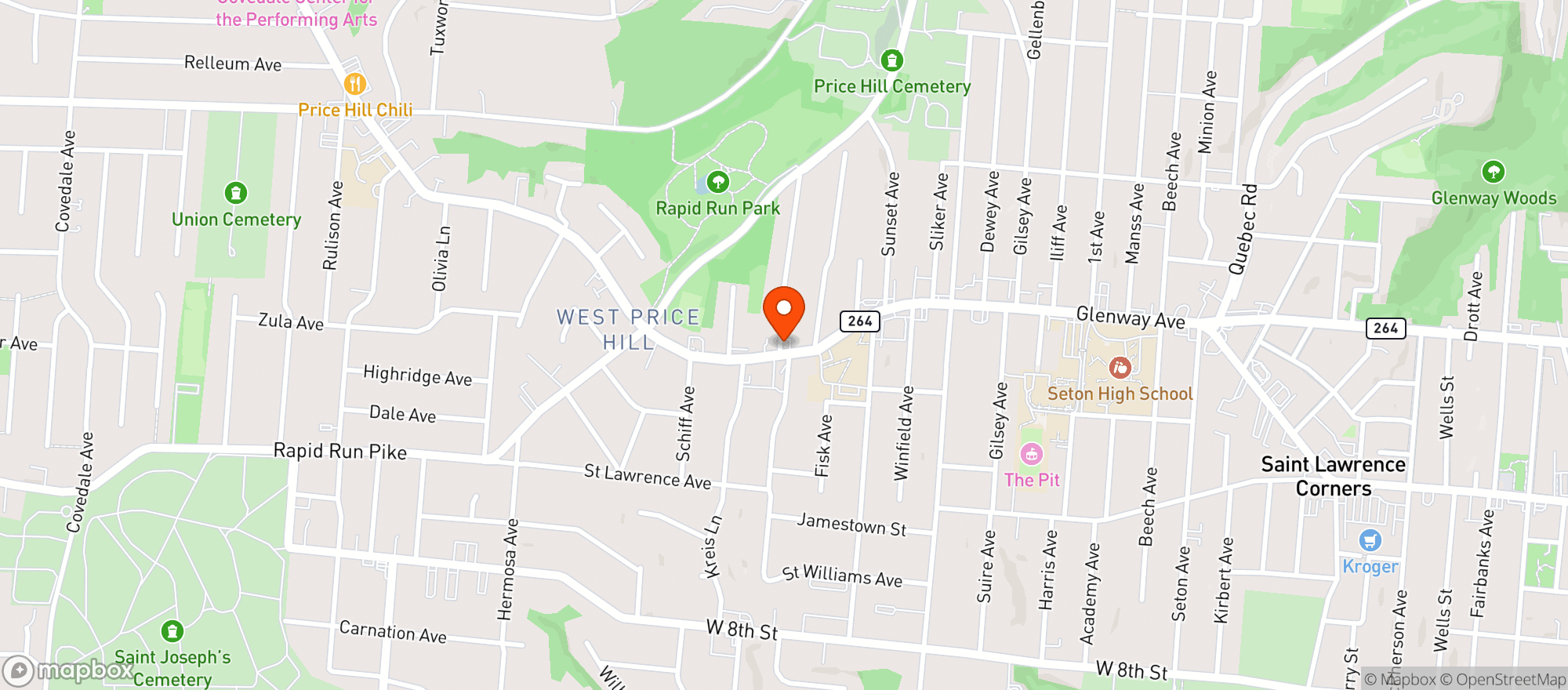 Map showing Glenway Market