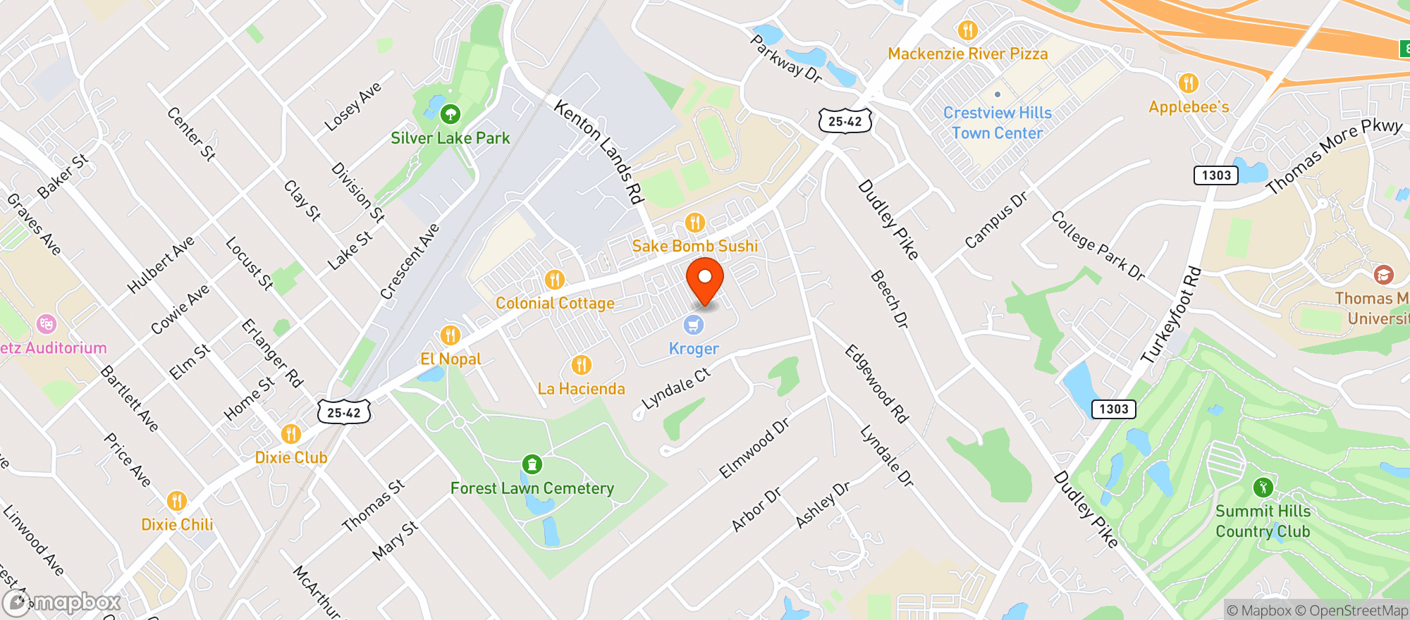 Map showing Kroger