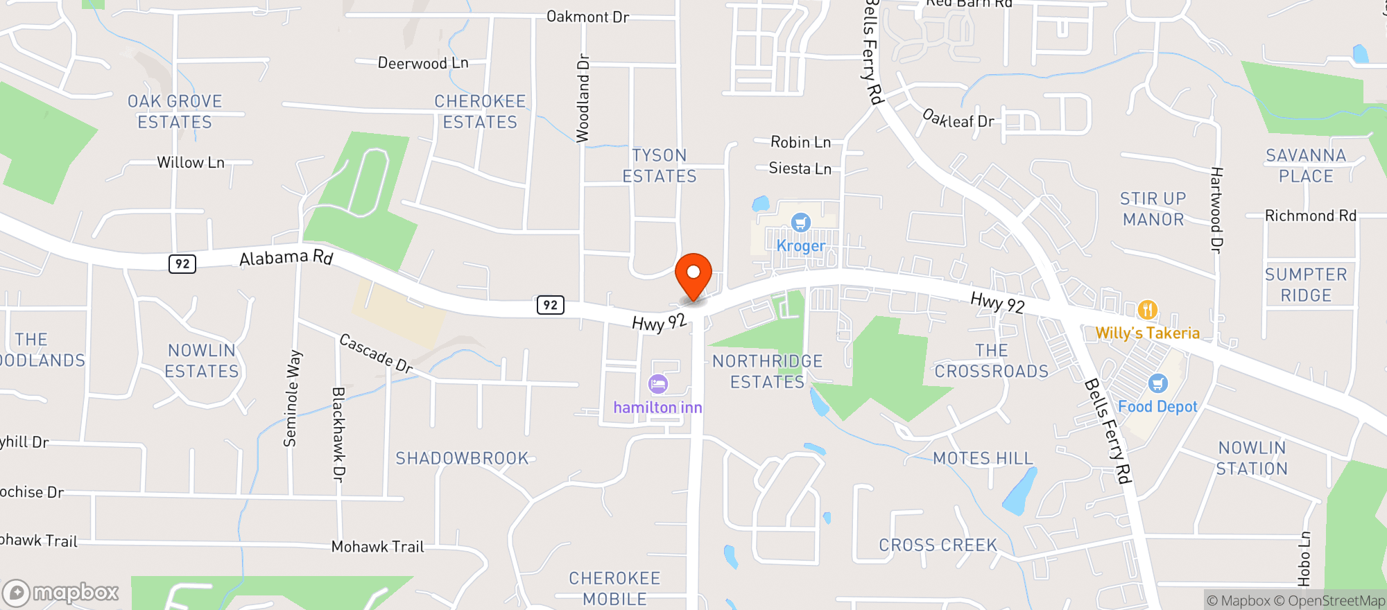 Map showing Shell Food Mart