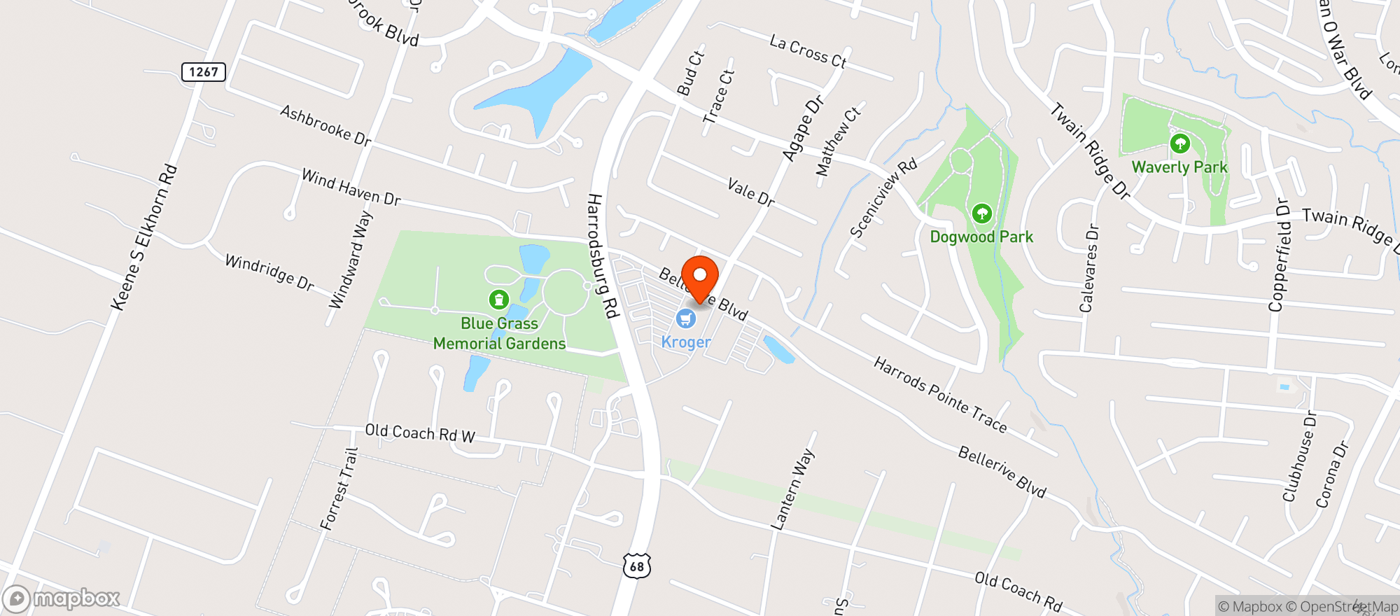 Map showing Buster's Bottle Shop
