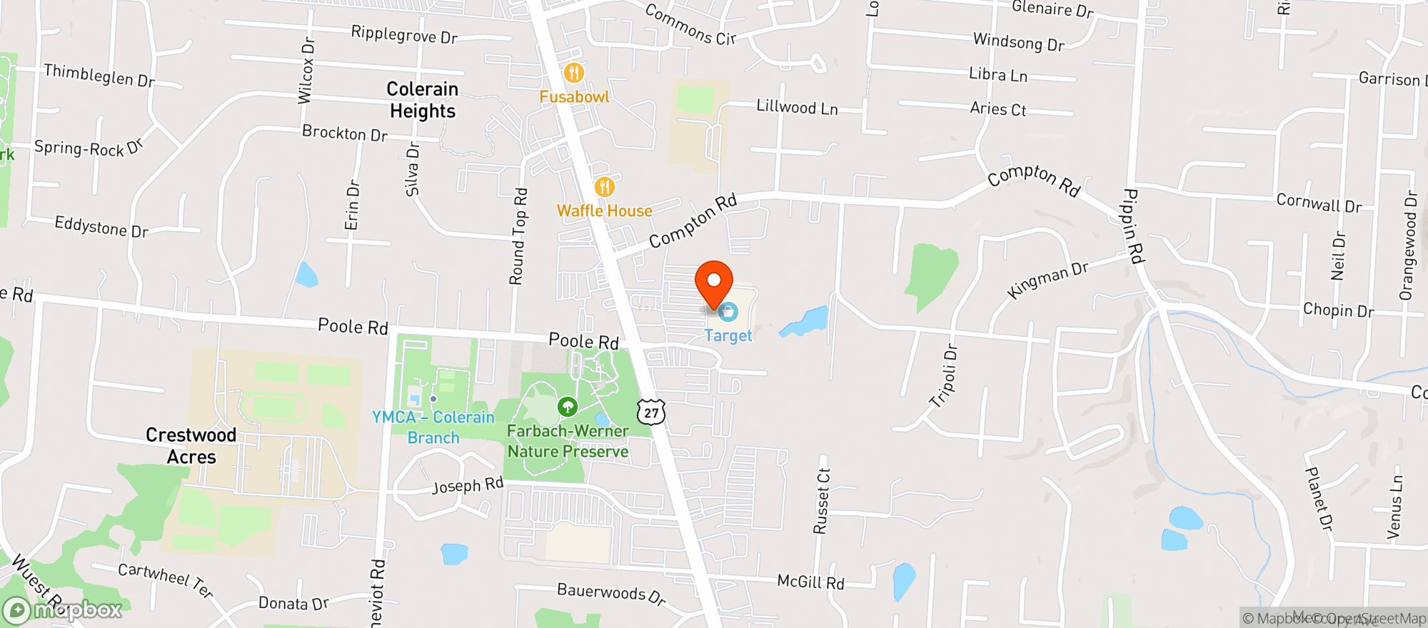 Map showing Target - Colerain