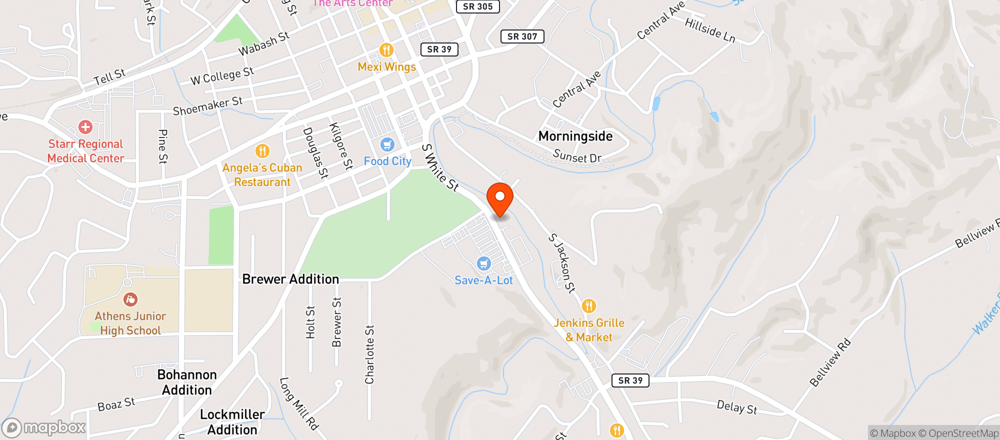 Map showing Oasis Wine & Liquor