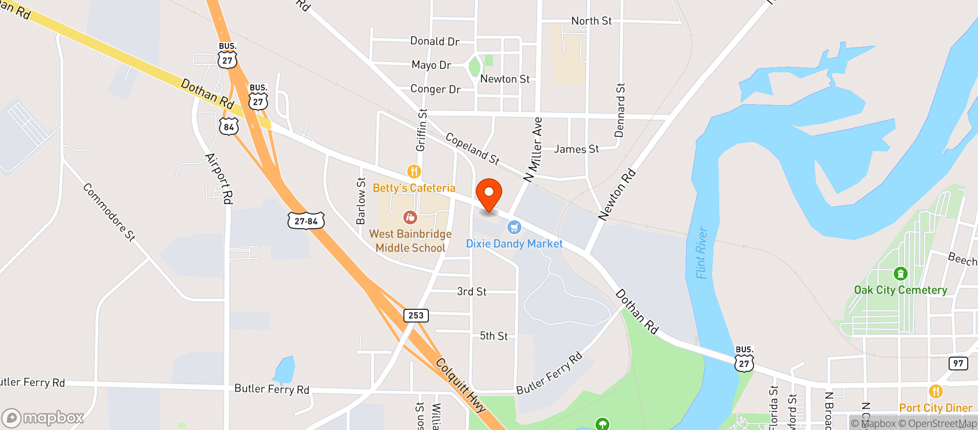 Map showing Country Store