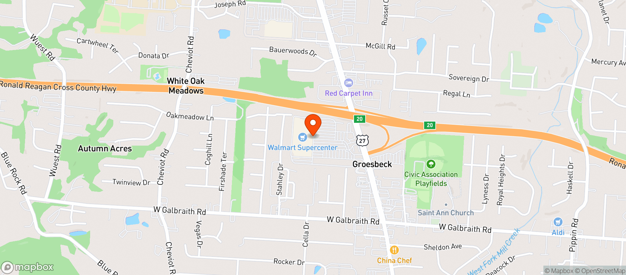 Map showing Walmart Supercenter