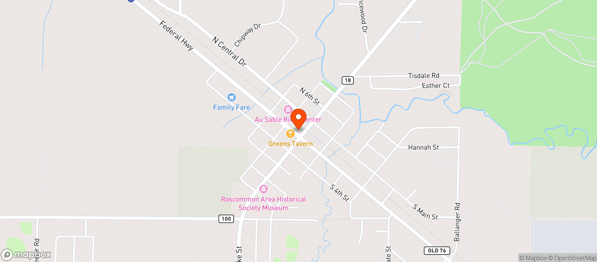 Map showing Fifth Street Market