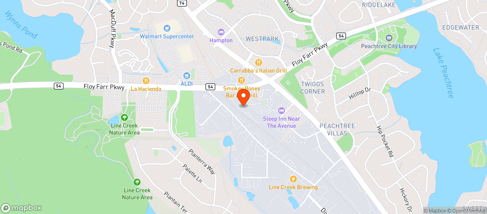 Map showing Hobnob Tavern