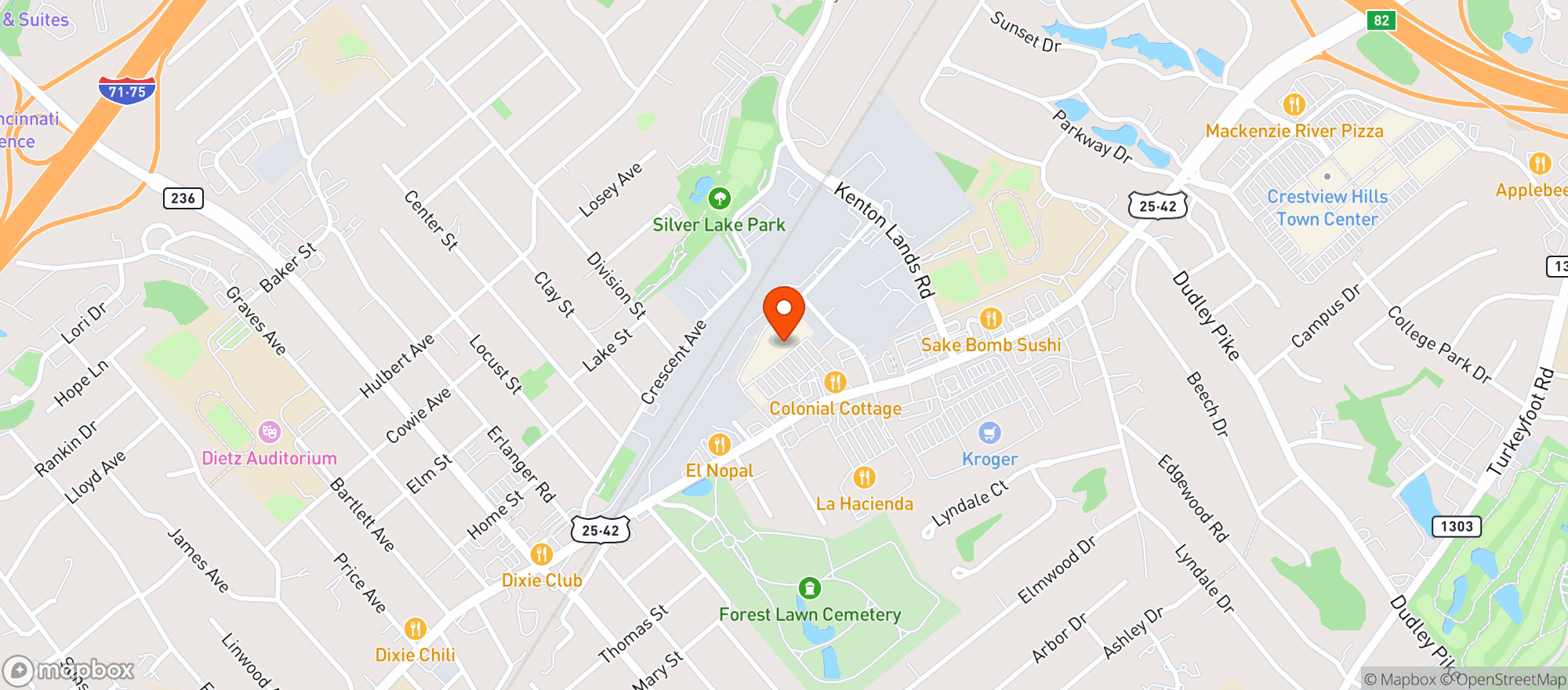 Map showing Kroger Liquors #901