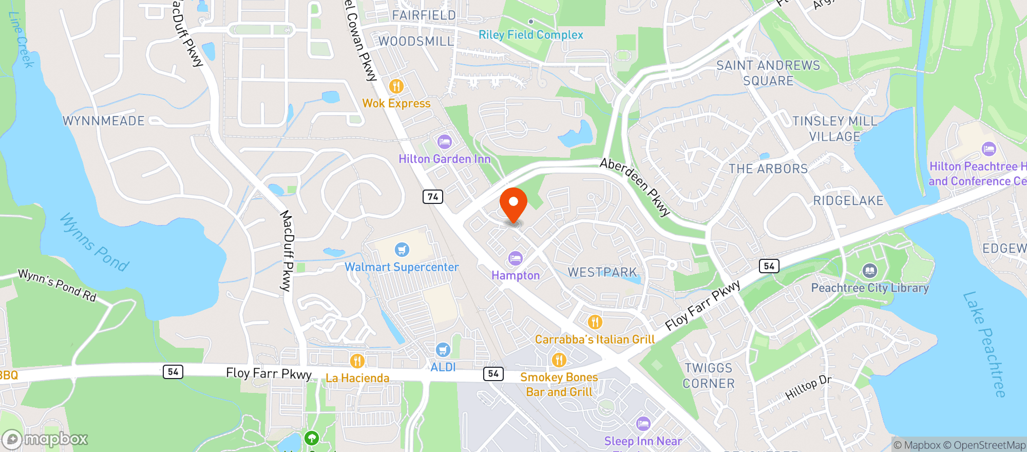 Map showing Carrabbas Italian Grill
