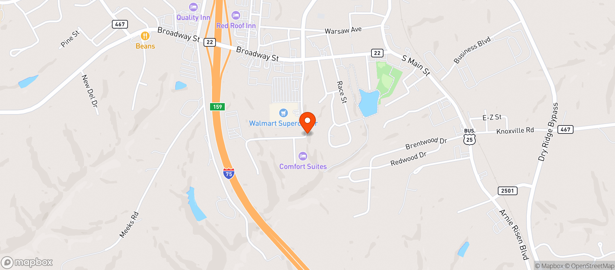 Map showing Walmart Supercenter
