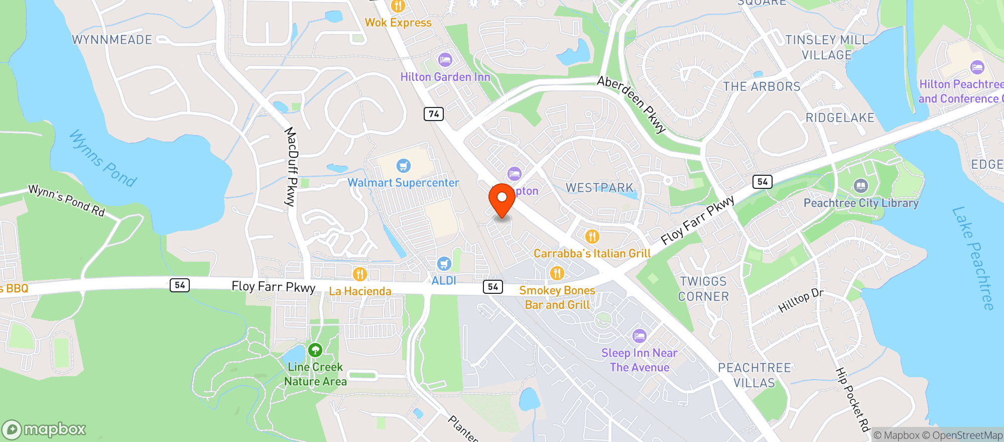 Map showing Taco Mac