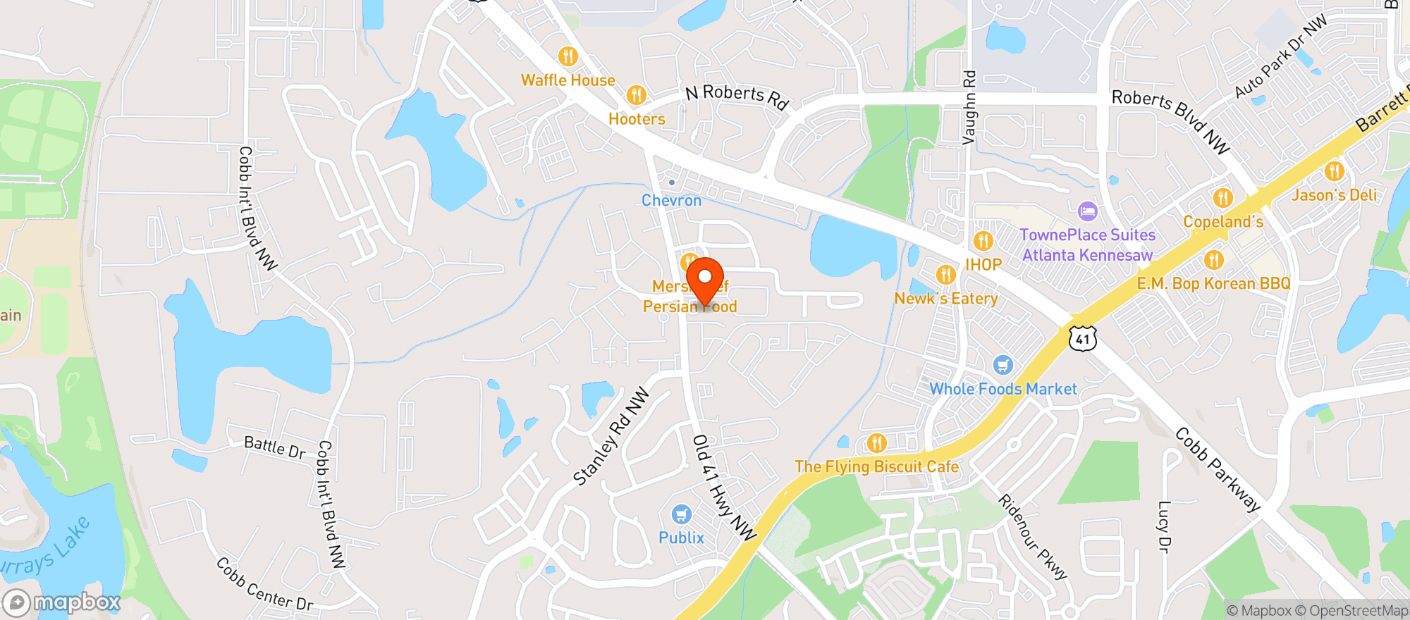 Map showing Shell Food Mart