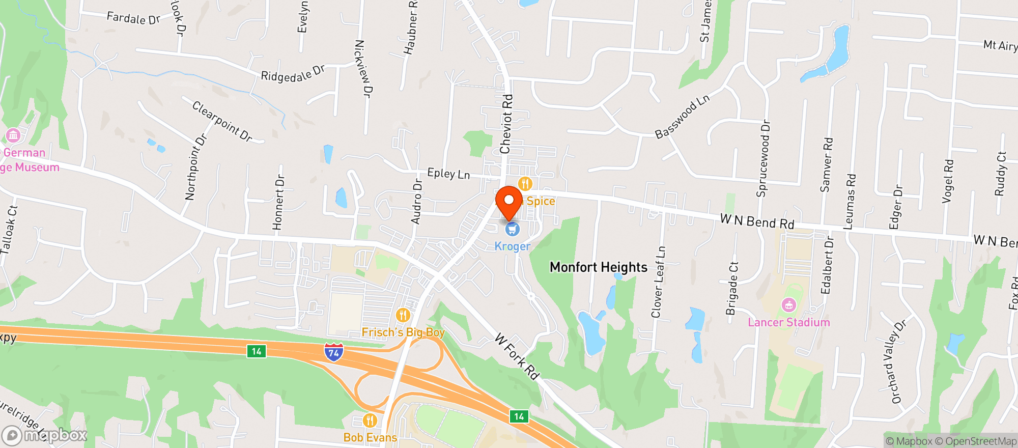 Map showing Kroger #370