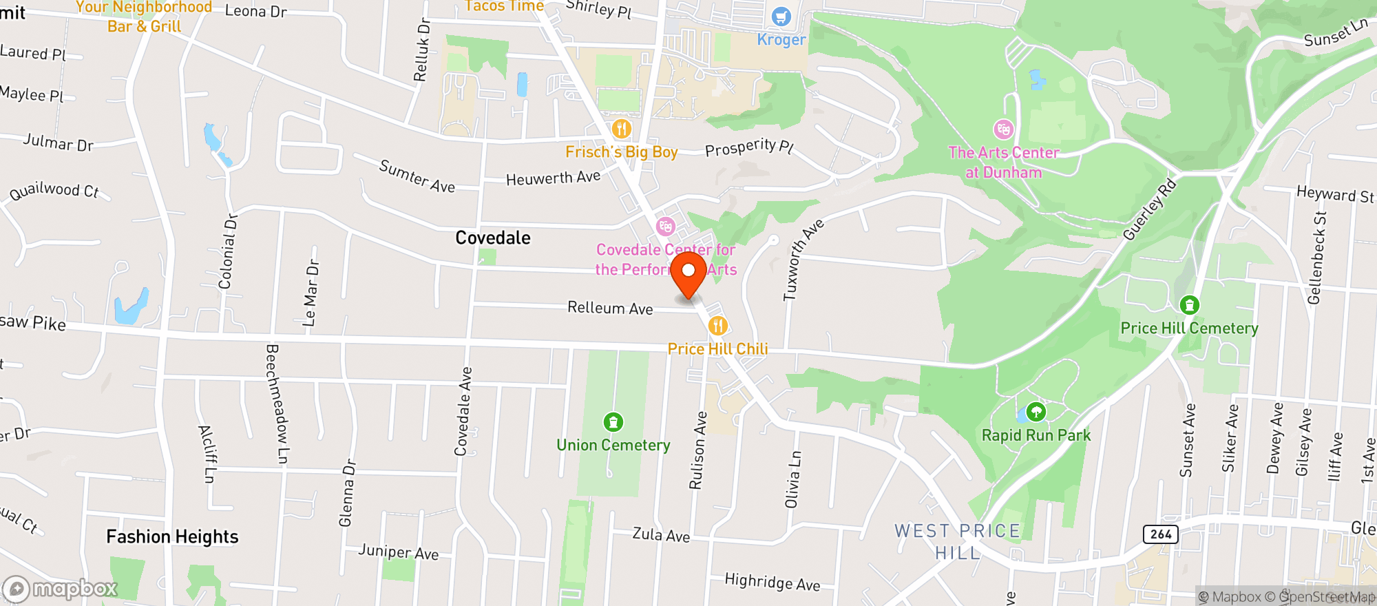Map showing Glenway Pony Keg
