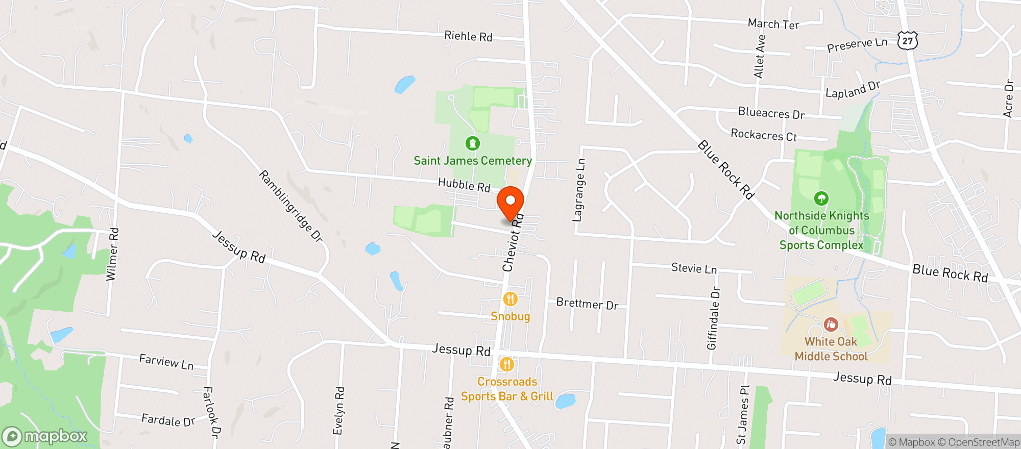 Map showing White Oak Deli