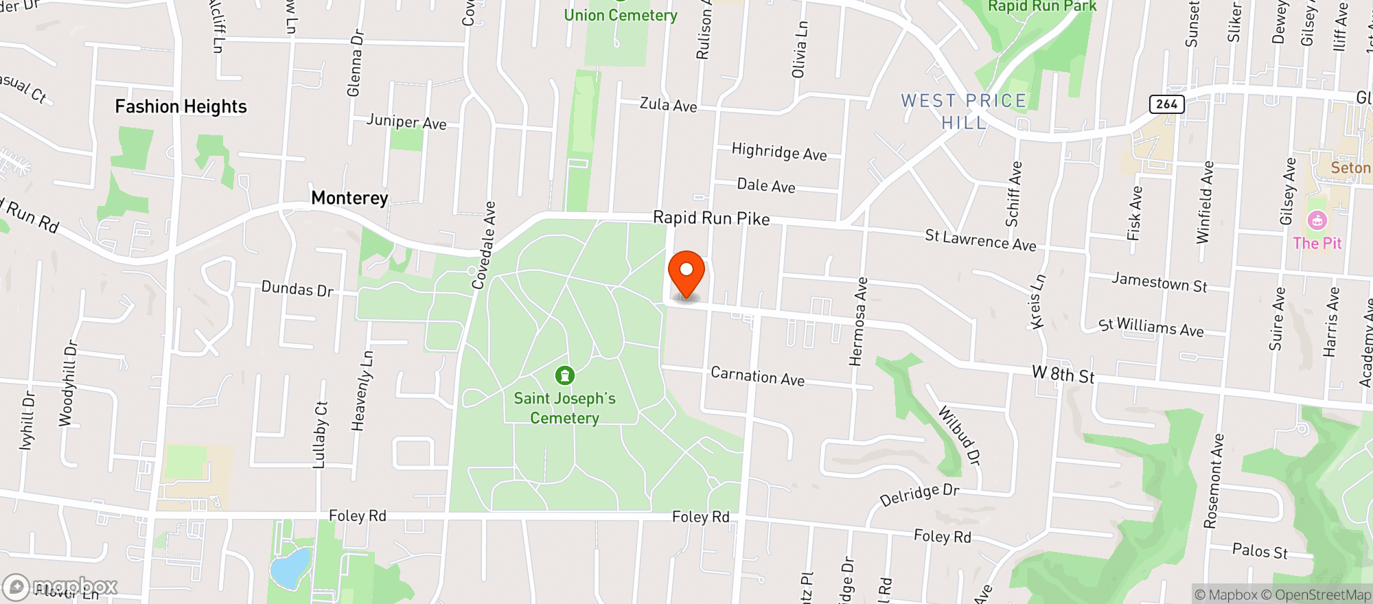 Map showing Crows Nest