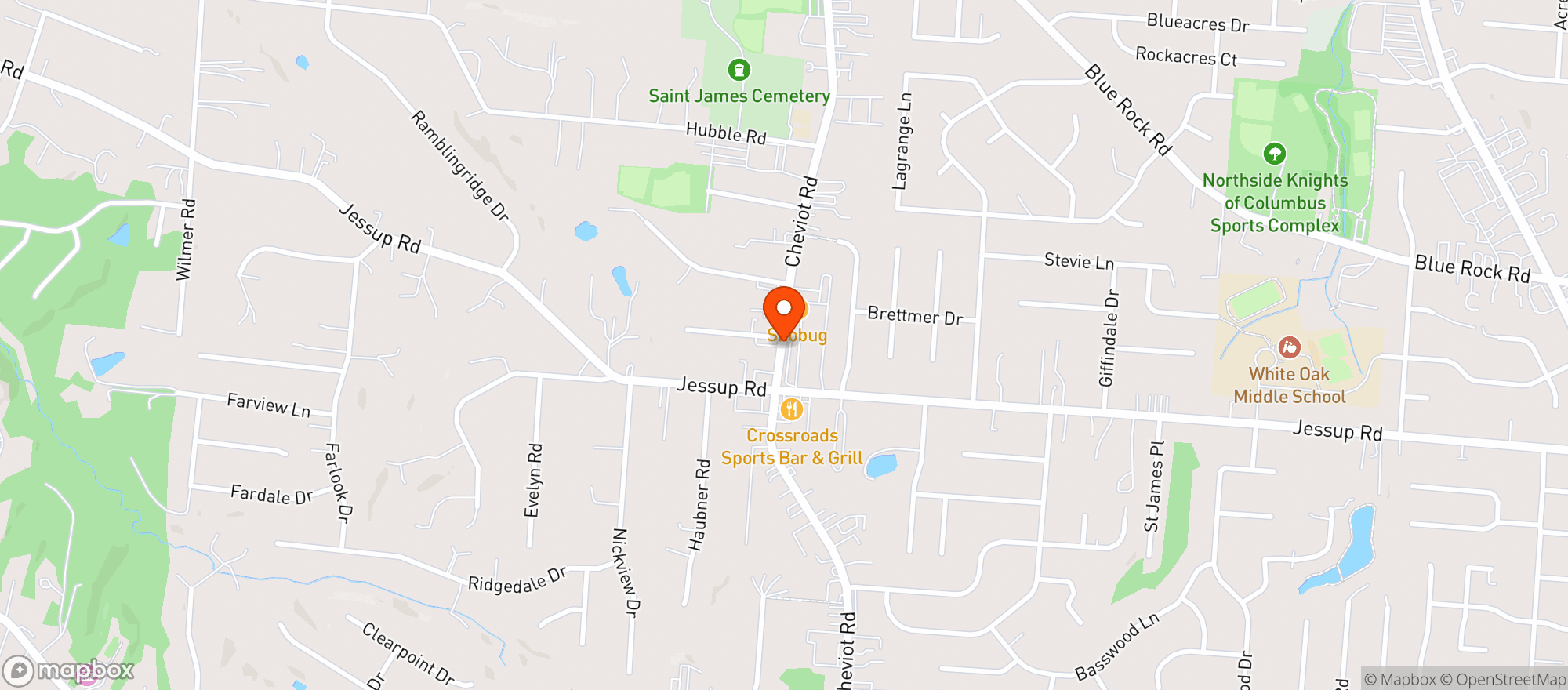 Map showing Larrys Convenient Food Mart
