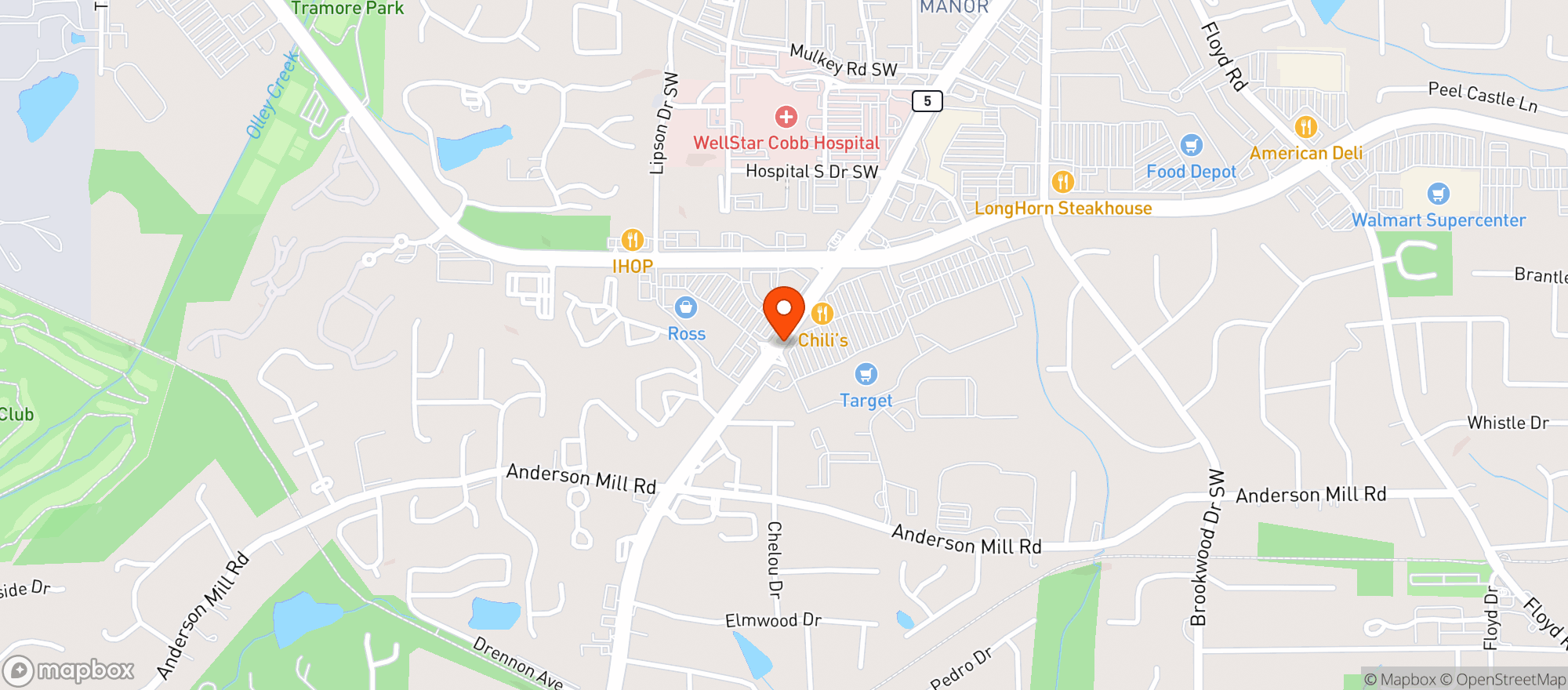 Map showing Target Store