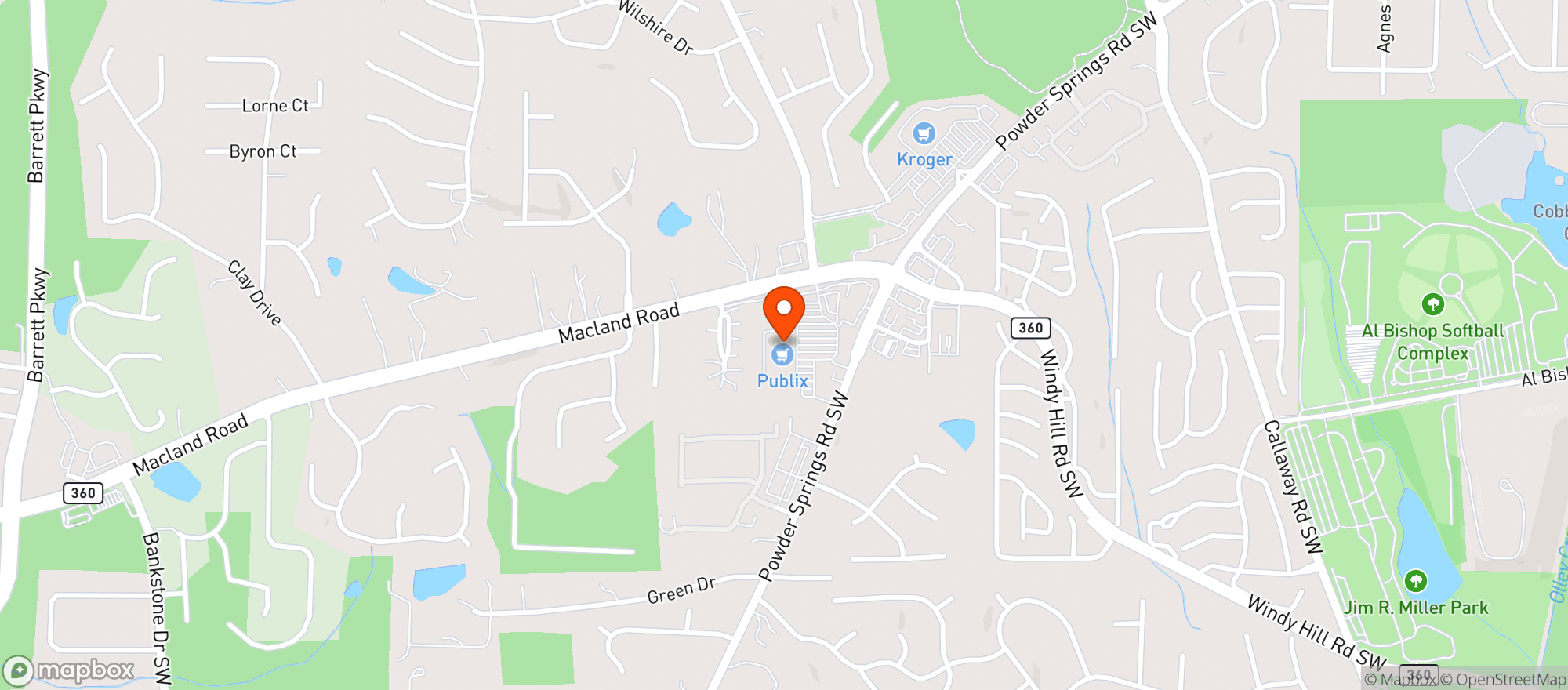 Map showing Publix