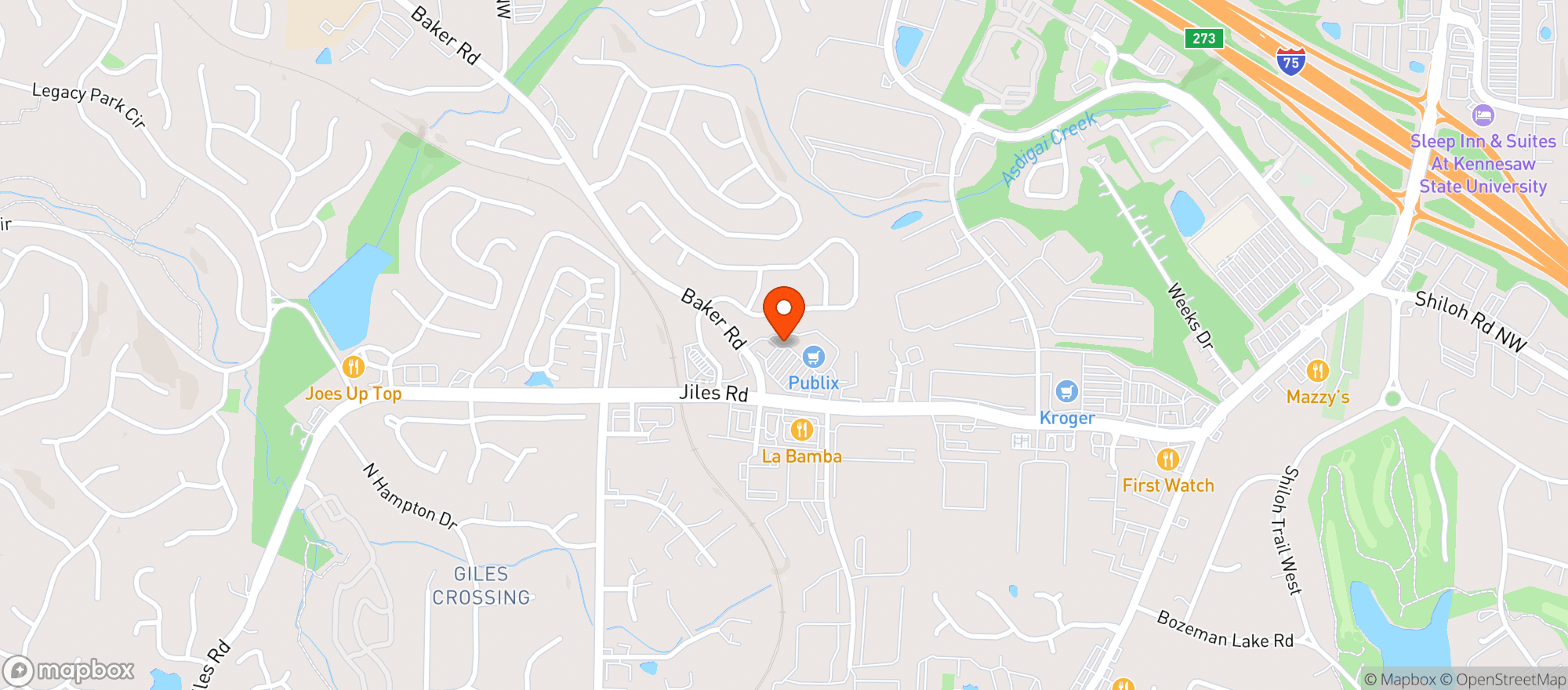 Map showing Publix Super Market