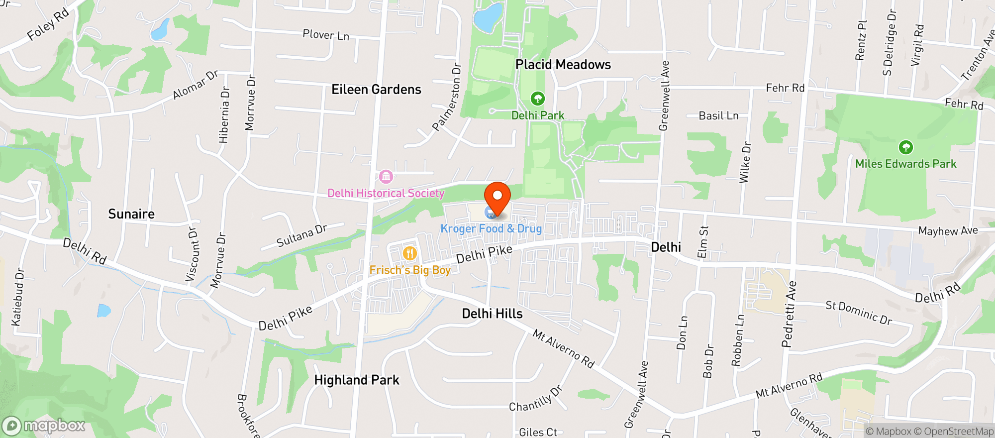 Map showing Kroger