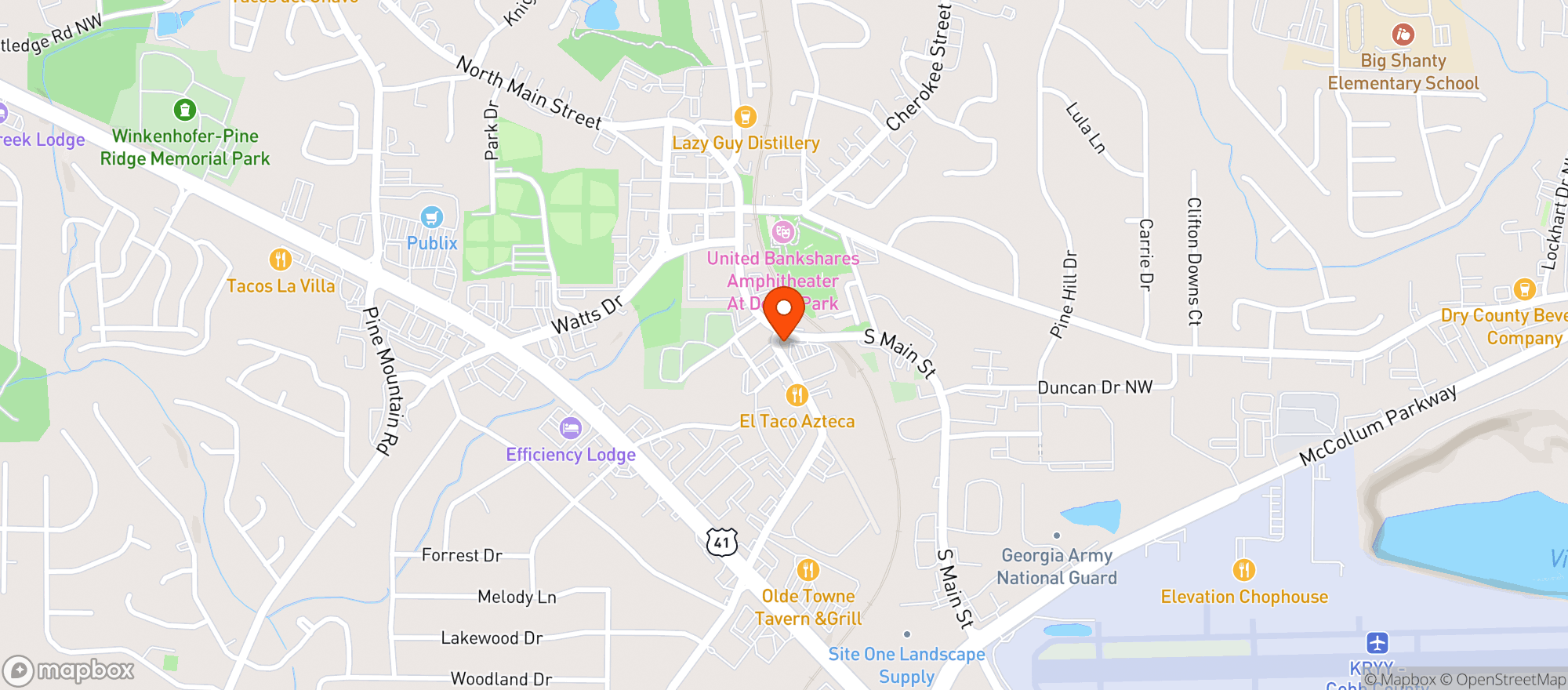 Map showing Pisano S Pizzeria