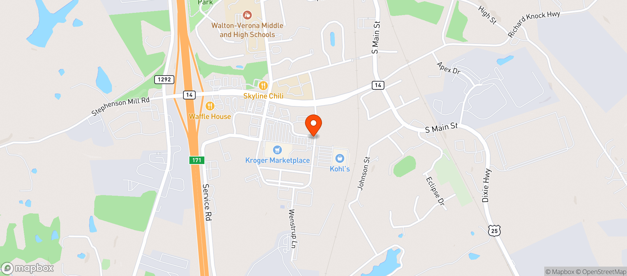 Map showing Kroger Liquors #367