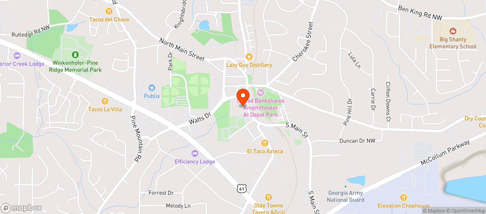 Map showing Bernies