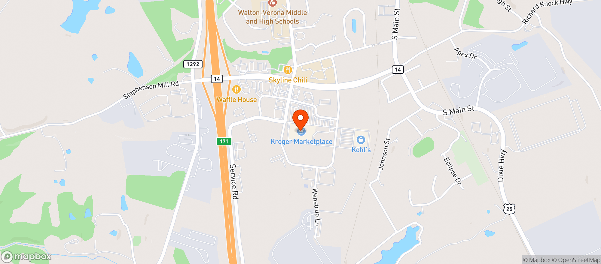 Map showing Kroger