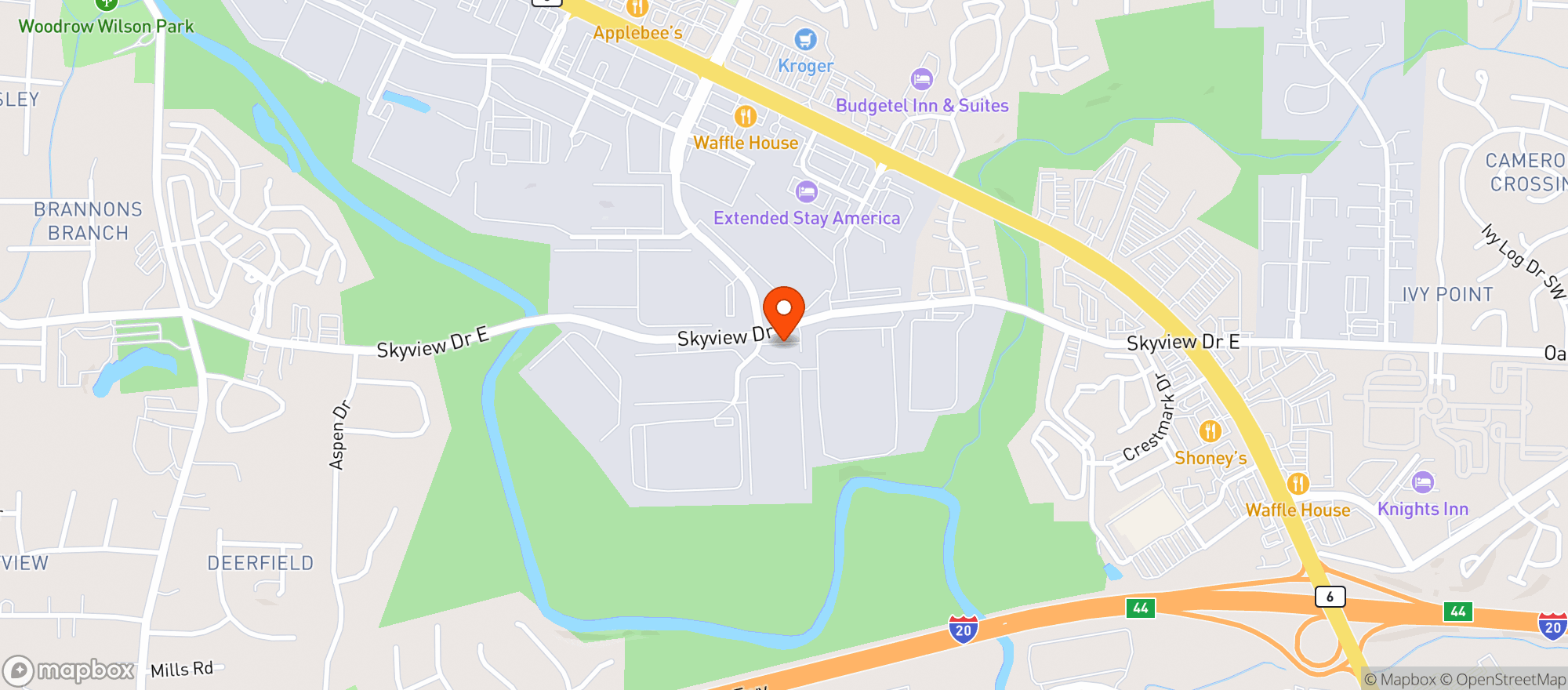 Map showing Skyview Bottle Shop