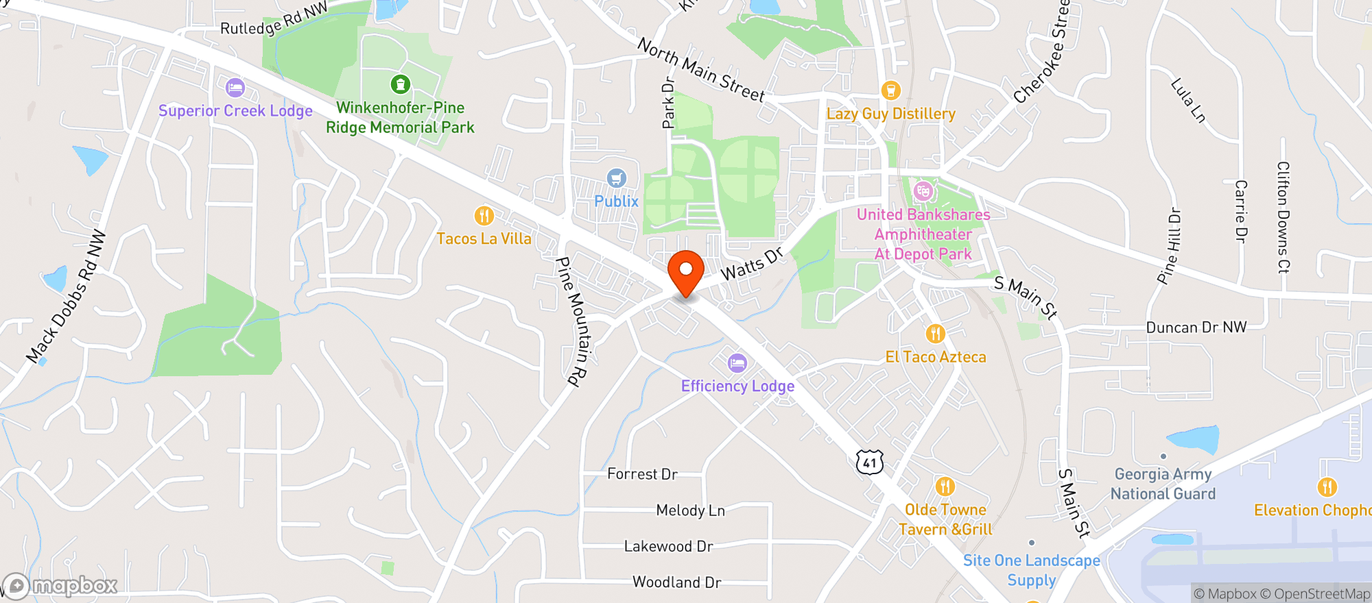 Map showing Quiktrip